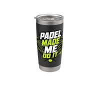 El Pádel Me Obligó A Hacerlo - Un Jugador De Pádel Divertido Vaso térmico de acero inoxidable de doble pared