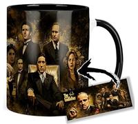 El Padrino Marlon Brando Vito Corleone Al Pacino B Taza Interior y Asa Negra Ceramica Mug