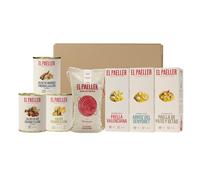 EL PAELLER - Cesta Gourmet para Regalar - Kit Degustación El Paeller - Incluye Pack Paella Valenciana, Pack Arroz del Senyoret, Pack Pato y Setas, Tres Caldos a Leña y Arroz D.O Valencia Albufera