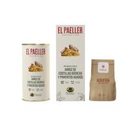 EL PAELLER - Preparado Arroz de Costillas Ibericas y Pimientos Asados - Cocinado Artesanalmente a Leña - Ingredientes 100% Naturales - Para 2/3 Personas - Fácil de Preparar en Tan Solo 18 Minutos