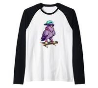 El pájaro Skater va a Patinar Camiseta Manga Raglan