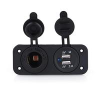 El Panel del Zócalo del Encendedor del Cigarrillo USB Dual del Zócalo del Cargador del Coche con el Poder de Carga 12V para el Vehículo Acarrea el Enchufe