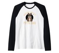 El papá Pittie más Guay del Mundo Vintage, el Divertido papá de Pitbull Camiseta Manga Raglan