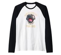 El papá Pug más Guay del Mundo, Lindo y bostezo Camiseta Manga Raglan
