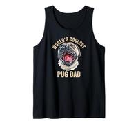 El papá Pug más Guay del Mundo, Lindo y bostezo Camiseta sin Mangas