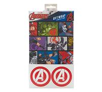 El paquete de papel de regalo de Marvel Avengers contiene 2 hojas y etiquetas de papel de regalo