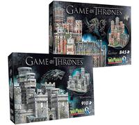 El paquete WREBBIT 3D Game of Thrones incluye rompecabezas 3D de The Red Keep y Winterfell (1755 piezas de rompecabezas)