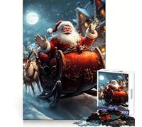 El Paseo en Trineo de Papá Noel - Rompecabezas de Navidad de 1000 Piezas para Adultos - Jigsaw Think Toy Home Enjoy Fine Cut Santa Wish Gift (38x26cm)