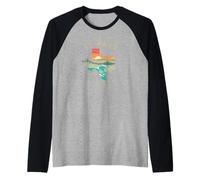 El Paso Texas Outdoors Vintage Nature Illustration Camiseta Manga Raglan