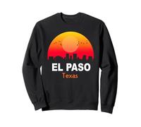 El Paso Texas State USA Vintage Sunset Retro City Skyline Sudadera