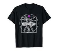El Patinador Da Vinci Vitruvian Man | Purple Mohawk Camiseta