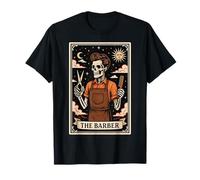 El Peluquero Peluquero Cortador de Pelo Tarot Tarjeta Esqueleto Camiseta