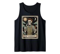 El Peluquero Peluquero Cortador de Pelo Tarot Tarjeta Esqueleto Camiseta sin Mangas