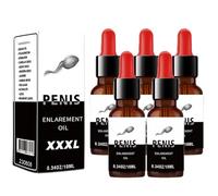 el pene, aceite de masaje para hombres, aceite para agrandar el pene para hombres para prolongar la vida sexual Masaje genital masculino 10 ml Más grande, más largo, más fuerte (M,5PC)