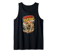 ¡El Peor Martes de Todos los Tiempos! Dinosaurios huyendo de un asteroide Divertido Camiseta sin Mangas