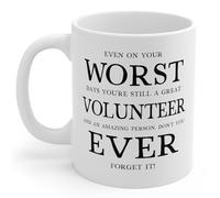 El Peor Voluntario De La Historia (Sarcástico) Tazas Con Asa Taza De Café Cerámica Taza 330Ml Para Bebidas Hogar Leche