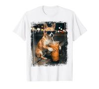 El pequeño Chihuahua Big Iced Coffee City Vibes Camiseta gráfica económica, Hombre, Blanco, L