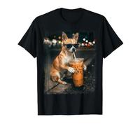 El pequeño Chihuahua Big Iced Coffee City Vibes Camiseta gráfica económica, Hombre, Negro, L
