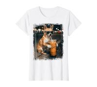 El pequeño Chihuahua Big Iced Coffee City Vibes Camiseta gráfica económica, Mujer, Blanco, XS