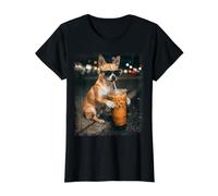 El pequeño Chihuahua Big Iced Coffee City Vibes Camiseta gráfica económica, Mujer, Negro, M