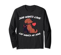 El Perro anhela el Amor, el Gato Trama mi desaparición - Humor Amante de Las Mascotas Manga Larga