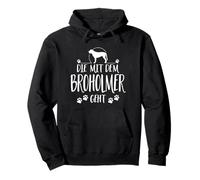El perro con el Broholmer va divertido con texto en alemán "Die mit dem Broholmer Hunde Sudadera con Capucha