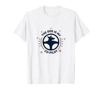 El Perro es mi compañero de Viaje con Huellas Dactilares de copiloto Camiseta, Hombre, Blanco, XL