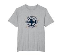 El Perro es mi compañero de Viaje con Huellas Dactilares de copiloto Camiseta, Hombre Tallas Grandes, Gris Jaspeado, 2X Alto