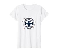 El Perro es mi compañero de Viaje con Huellas Dactilares de copiloto Camiseta, Mujer, Blanco, XS