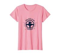 El Perro es mi compañero de Viaje con Huellas Dactilares de copiloto Camiseta, Mujer, Rosado, M