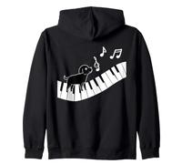 El Perro Negro Toca el Piano y ama la música Sudadera con Capucha