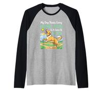 El Perro Piensa Que Cada jonrón es un fanático del béisbol de búsqueda Camiseta Manga Raglan
