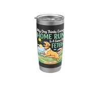 El perro piensa que cada jonrón es un fanático del béisbol de búsqueda Vaso térmico de acero inoxidable de doble pared