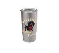 El perro salchicha más genial del mundo Grandma Weiner Dog Doxie Granddog Vaso térmico de acero inoxidable de doble pared
