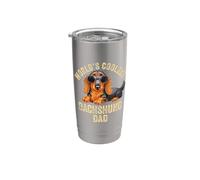 El perro salchicha más guay del mundo, papá, divertido, Weiner Dog, Doxie Granddog Vaso térmico de acero inoxidable de doble pared