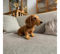 El perro salchicha, sanación emocional a pedido, peluche realista de perro salchicha con pelaje ultrasuave y diseño que da un abrazo,