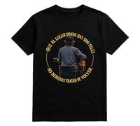 El Perro Sxnchxz Camiseta Homenaje Joaquín Sabina, Que al Lugar Donde Has Sido Feliz No Debieras Tratar de Volver, Negro, Tallas S a 3XL (FR/ES, Letras, 3XL, Regular, Regular)
