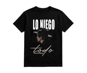 El Perro Sxnchxz Joaquín Sabina Camiseta Lo Niego Todo, Color Negro, Diseño Gráfico con Frase Incluso la Verdad