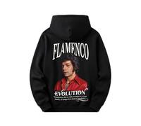 El Perro Sxnchxz Sudadera con Capucha Camarón de la Isla Flamenco Evolution, Negro, Diseño Gráfico Retro (FR/ES, Letras, XXL, Regular, Regular)