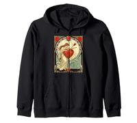 El Peso del Amor Vintage Art Nouveau Romance Sudadera con Capucha