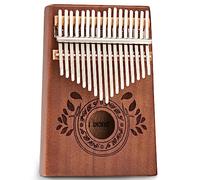 El piano de pulgar de 17 teclas UNOKKI Kalimba, una mbira de caoba de primera calidad, liviana y duradera en color marrón chocolate, es un regalo de bienestar y reducción del estrés para todos.