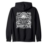 El Pico Sagrado del Monte Fuji eleva Las Olas japonesas Sudadera con Capucha