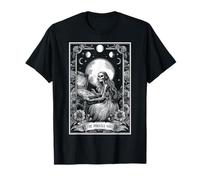 El Pinball Chica Retro Arcade Game 80s Tarot Card Skeleton Camiseta