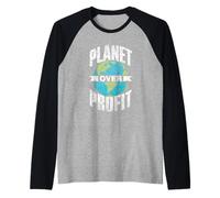 El Planeta por Encima del Beneficio Tierra Cambio Climático Camiseta Manga Raglan
