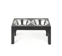 El Plato de Gato y el Plato de Perro, Comederos elevados for Mascotas, Soporte for comedero Elevado for Gatos, antivómitos, con 2 Cuencos Gruesos de Acero Inoxidable Antideslizantes