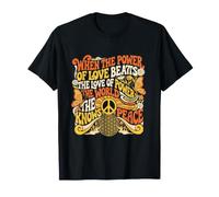 El Poder del Amor Refranes Retro para la Paz Camiseta
