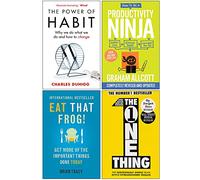 El poder del hábito, Cómo ser un ninja de la productividad, Cómete esa rana, Colección de 4 libros The One Thing