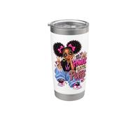El poder mágico de Black Girl está en My Puffs Afro Puff Vaso térmico de acero inoxidable de doble pared