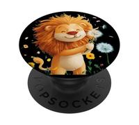 El poder se encuentra con la gracia con este gráfico de león y diente de le PopSockets PopGrip Adhesivo