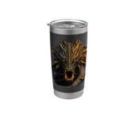 El poderoso dragón de fantasía despierta Vaso térmico de acero inoxidable de doble pared